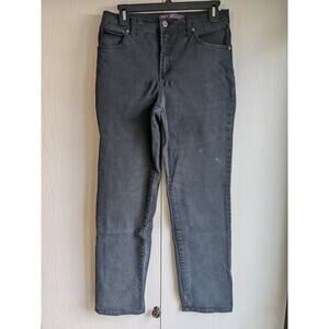 Gloria Vanderbilt Women's Black Straight Leg Mid Rise Button Closer Jeans Size 6